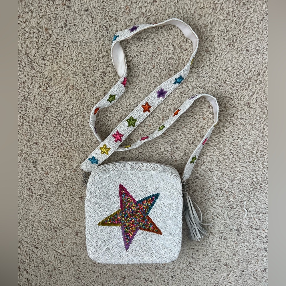 Moyna Metallic Star Hand Beaded Shoulder Bag